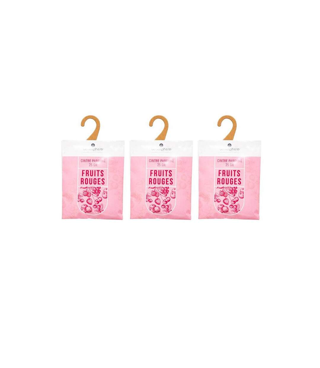 Lot de 3 Cintres Parfumés Accro 14cm Fruits Rouges-1
