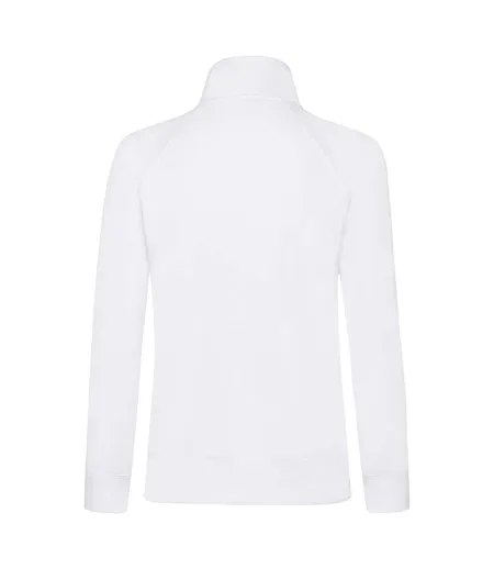 Womens/ladies Premium Sweat Jacket White Fruit Of The Loom