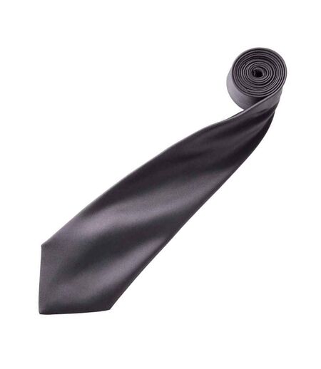 Cravate Unie Homme Taille Unique Gris Foncé Premier