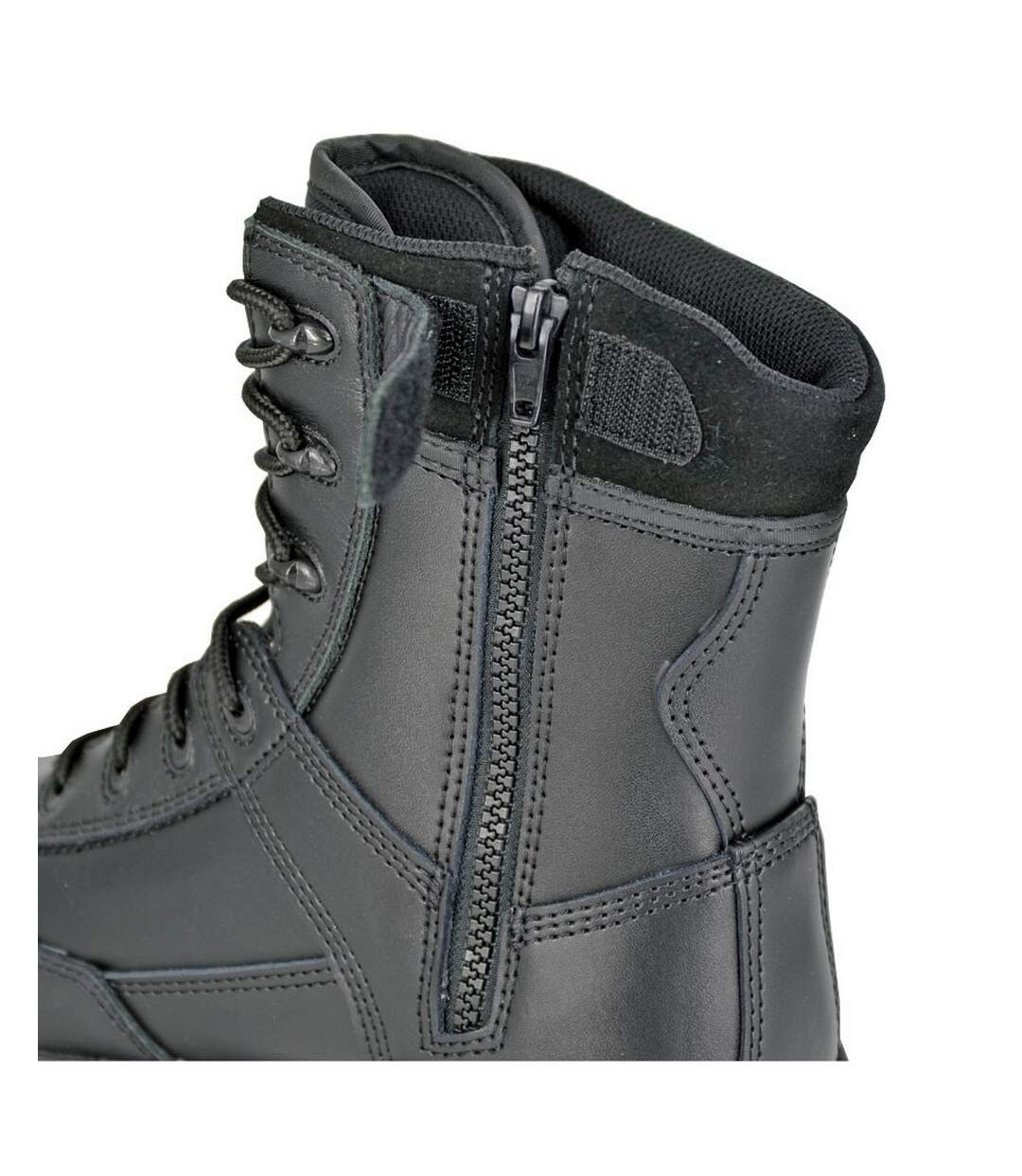 Mens Tiger Leather Combat Boots Black Grafters-3