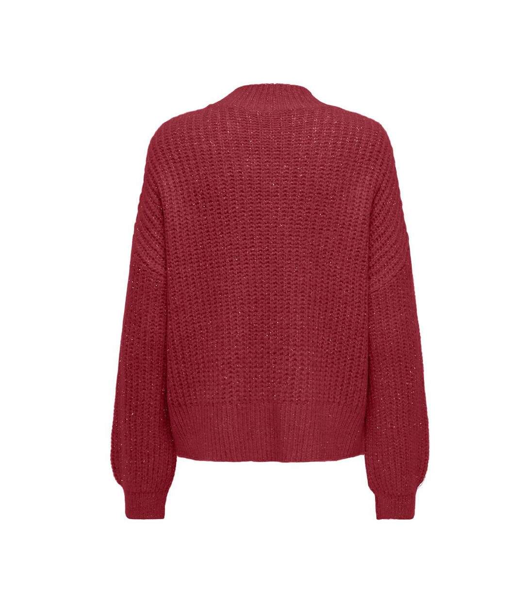 Pull rouge femme only rubine-2