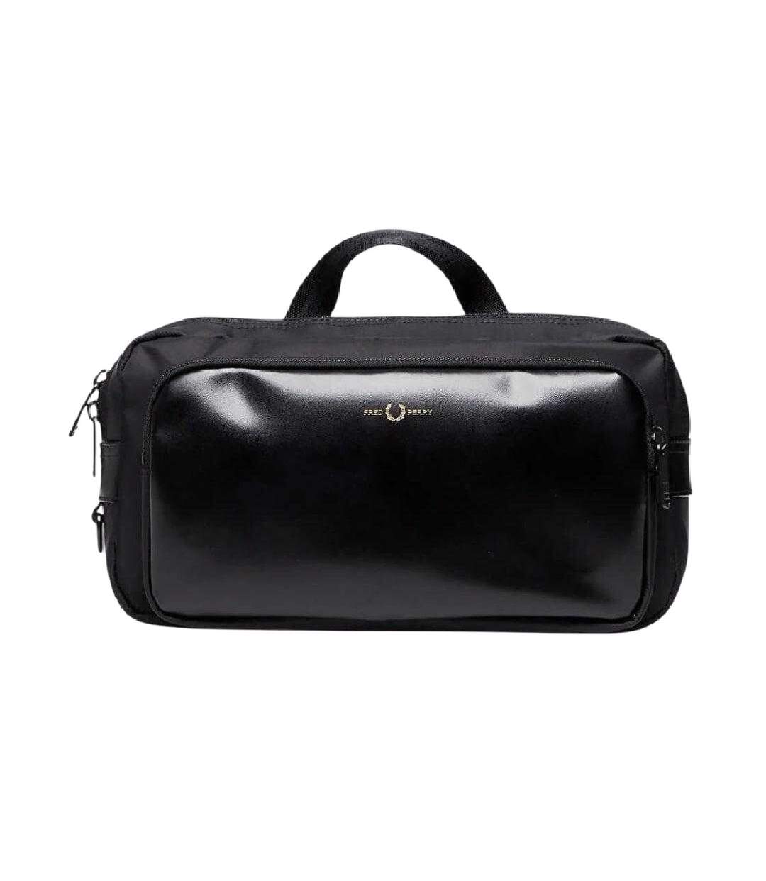 Laurel Wreath Leather Crossbody Bag One Size Black Fred Perry-1