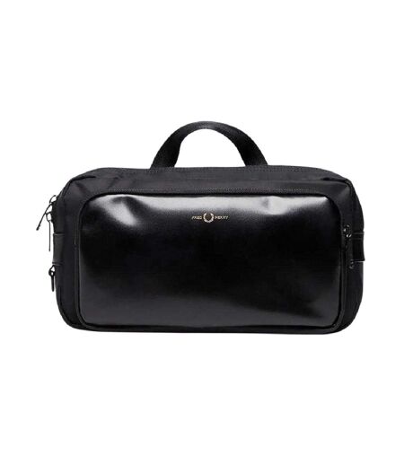 Laurel Wreath Leather Crossbody Bag One Size Black Fred Perry