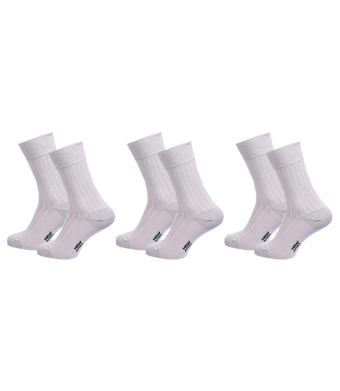 Chaussettes homme NEW MAN Confort et qualité -Assortiment modèles photos selon arrivages- Pack de 3 Paires NEW MAN Fil d'écosse Grises-1