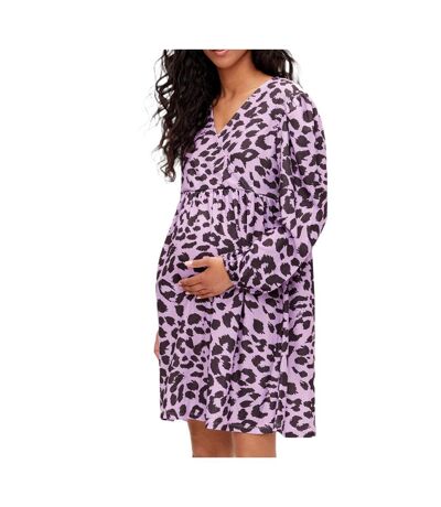 Robe D'allaitement Noire/Violette Femme Mamalicious Tess - L