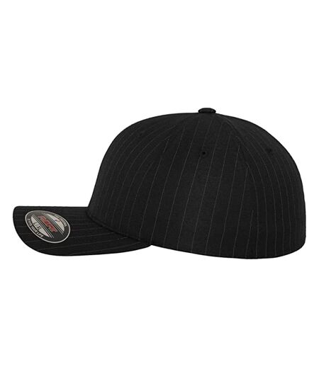 Casquette de baseball rayées adulte unisexe noir/blanc Yupoong