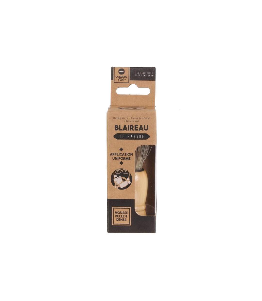 Blaireau de Rasage en Bois Homme 10cm Beige-2