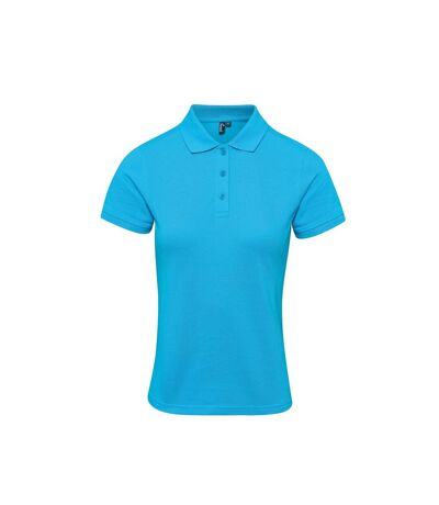Womens/ladies Coolchecker Plus Piqu Polo With Coolplus Turquoise Premier