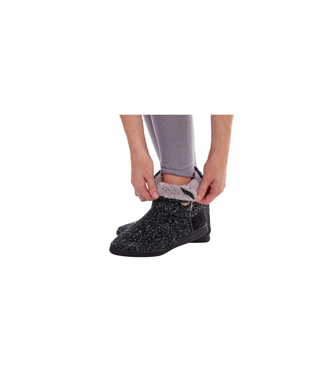 Chaussons Bottines Femme Noir Keanu-1