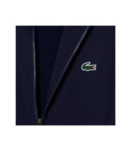 Mens Interlock Full Zip Tennis Sweatshirt Navy White Lacoste