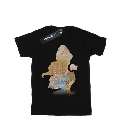 Disney Princess Womens/Ladies Belle Filled Silhouette Cotton Boyfriend T-Shirt (Black)
