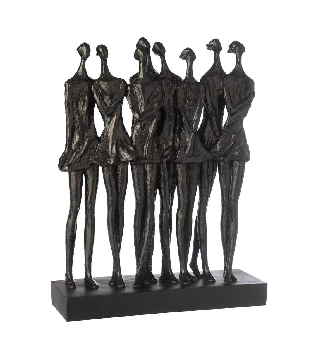 Statue Figurine en Résine 8 Personnes 64cm Noir-1