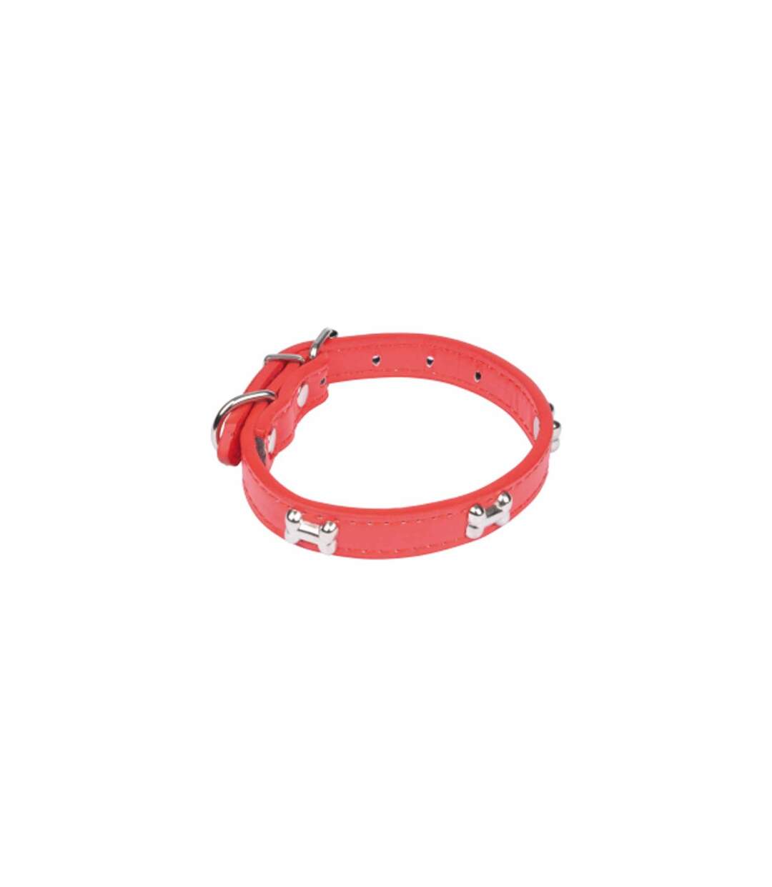 Collier Fantaisie pour Chien Os 35cm Rouge-1