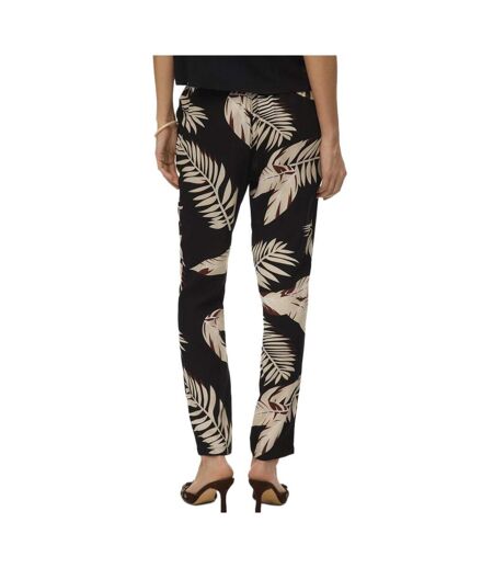 Pantalon fluide noir/beige femme vero moda joy - l