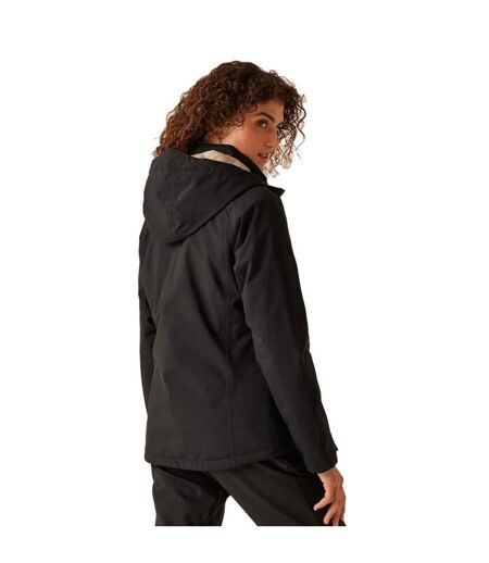 Womens/ladies Frelton Waterproof Jacket Black Warm Taupe Regatta