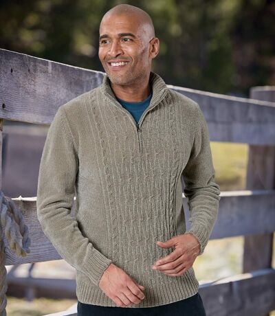 Men's Beige Chenille Jumper