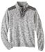 Sivý melírovaný sveter so stojatým golierom na zips