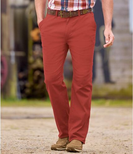 Men's Red Stretchy Twill Chinos 