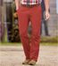 Chino-Hose aus ziegelrotem Stretch-Twill