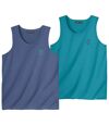 2er-Pack einfarbige Tanktops Pacific Atlas For Men