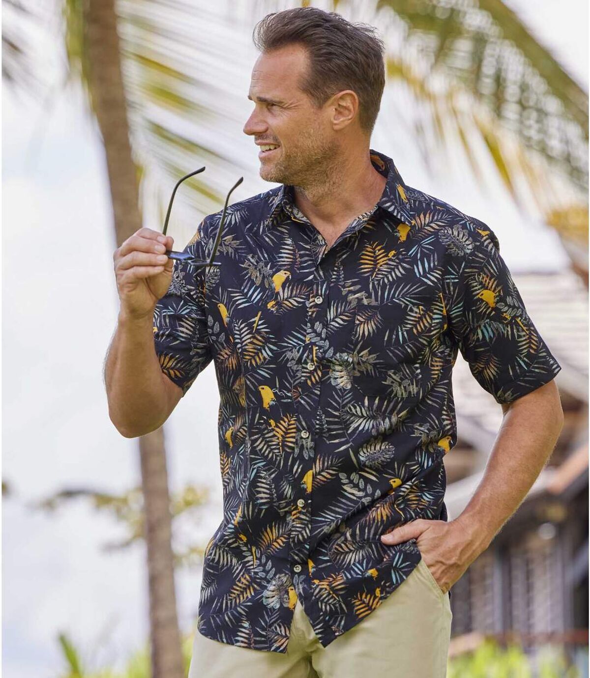 Hawaïaans overhemd met papegaaien Atlas For Men