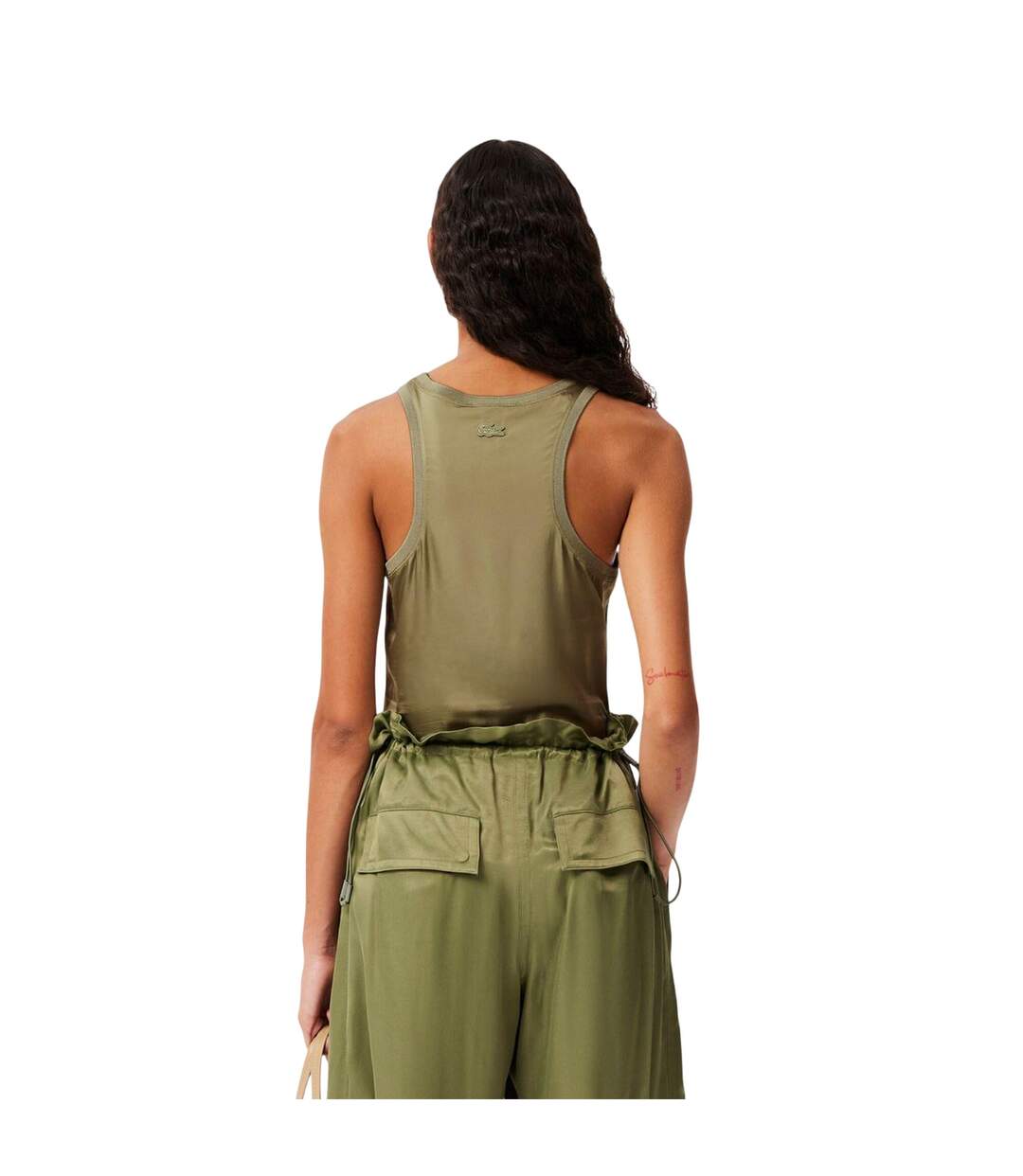 Débardeur Femme Vert Kaki Lacoste-3