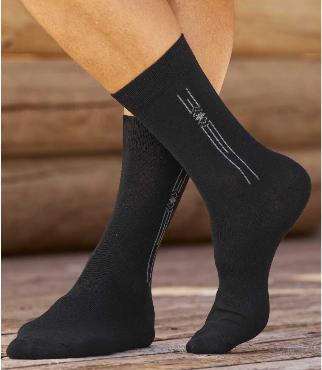 Set van  4  paar sokken met jacquardmotief  Atlas For Men