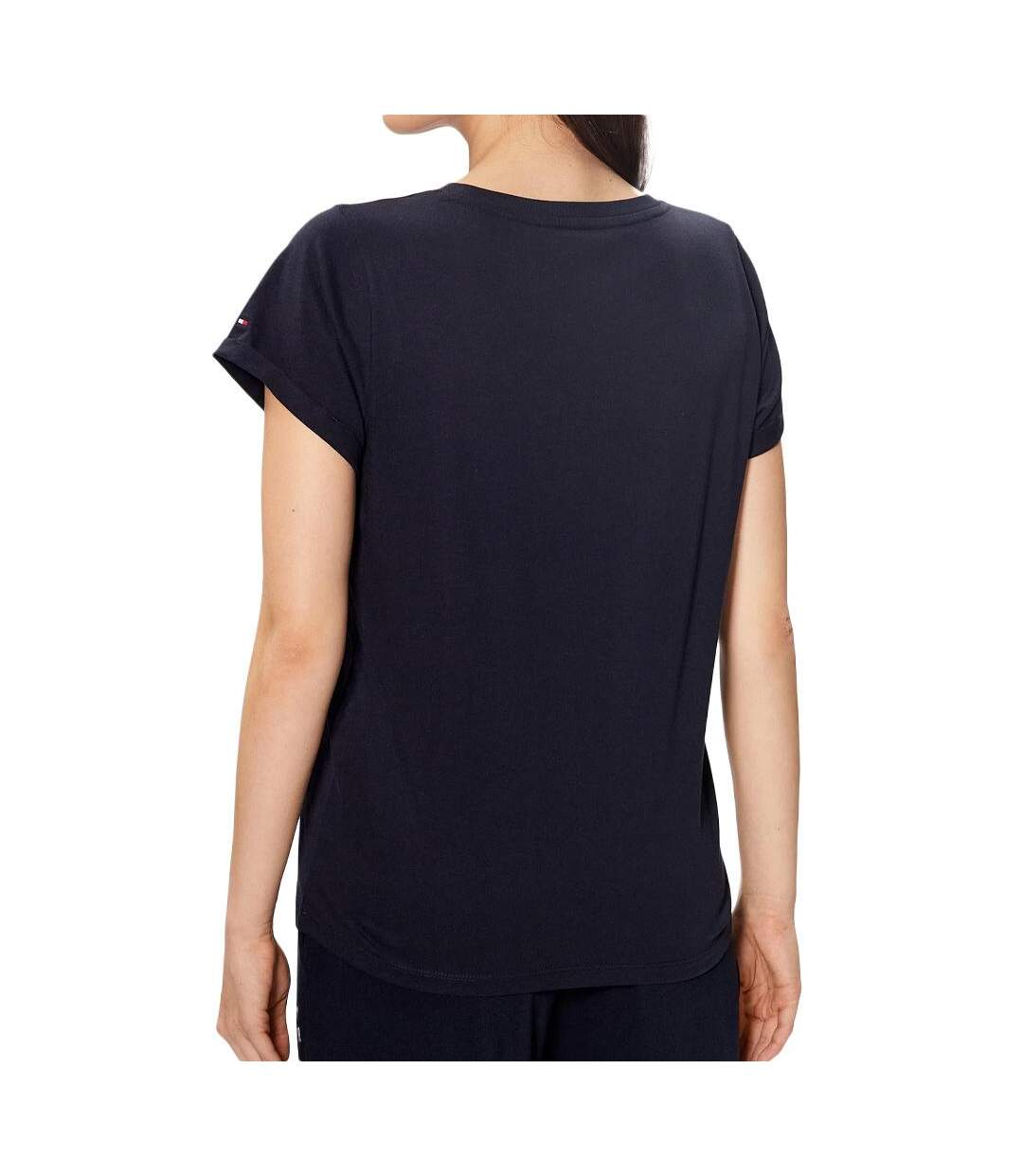 T-Shirt marine femme tommy hilfiger sleeve-2