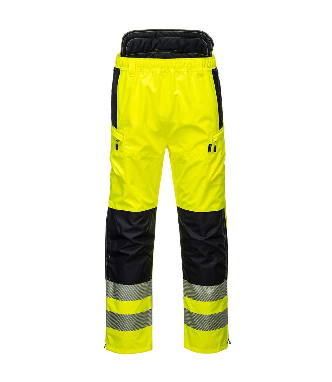 Mens pw3 extreme hi-vis waterproof trousers yellow/black Portwest-1