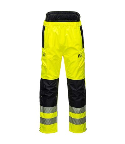 Mens pw3 extreme hi-vis waterproof trousers yellow/black Portwest