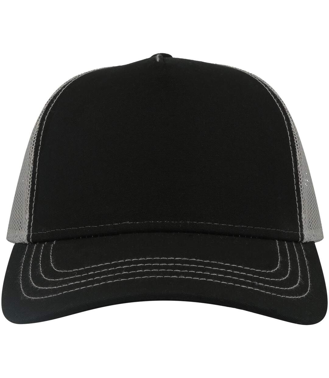 Unisex adult rapper 5 panel canvas recycled trucker cap black/grey Atlantis-1