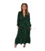 Robe À Smocks Manches Longues Motif/style Imprimé Léopard Femme Vert AX Paris-2