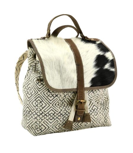 Sac à dos en coton et peau de vache Globe Trotteur