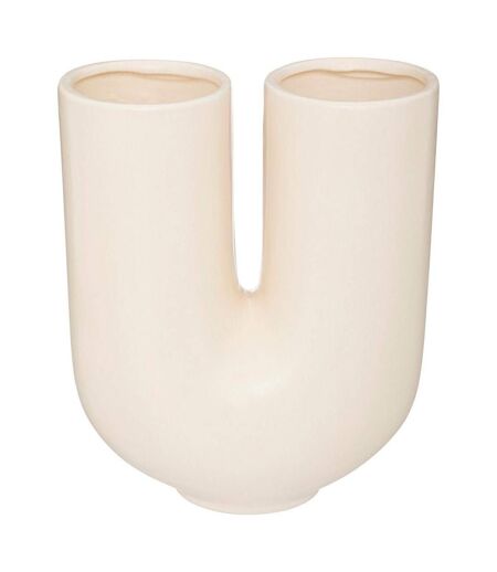 Vase Design en Céramique Rivi 25cm Blanc Chaud