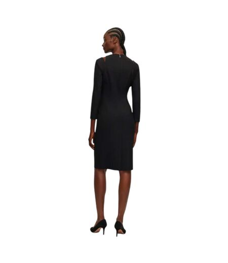 Womens/ladies Dadeka Crew Neck Slim Bodycon Dress Black Boss