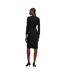 Womens/ladies Dadeka Crew Neck Slim Bodycon Dress Black Boss-3