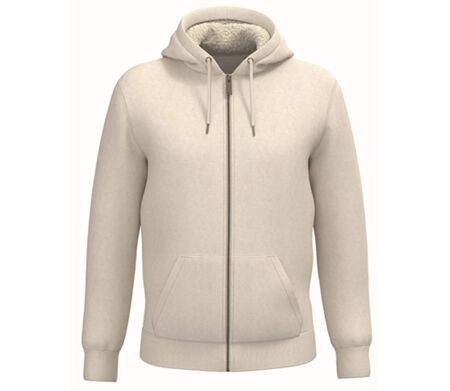 Sweat zippé doublé sherpa - Unisexe - PAT460 - beige ivoire
