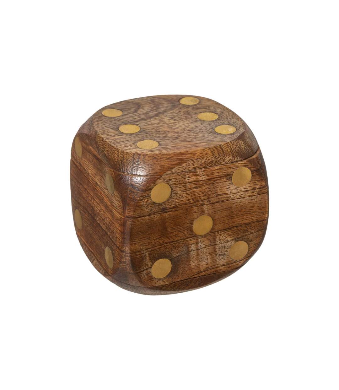 Jeu de Dés Déco Bois 6cm Marron