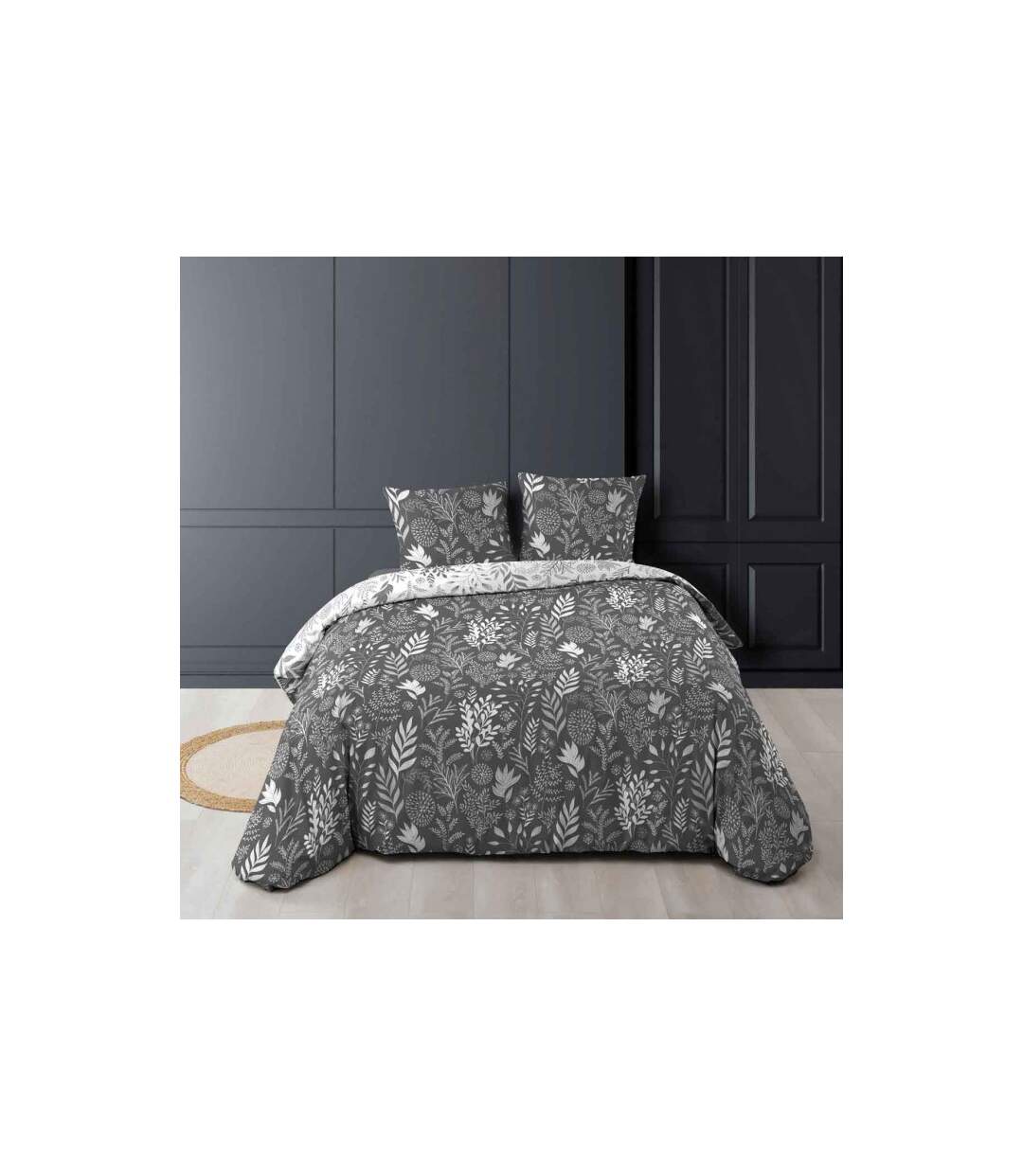 Parure de Lit 3 Pièces Suzanne 260x240cm Anthracite-1