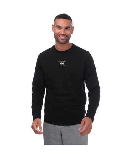 Mens Logo Printed Crew Neck Sweatshirt Black DKNY