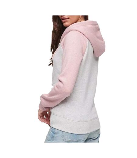 Sweat Zippé Gris/Rose Femme Superdry Essential Baseball - L