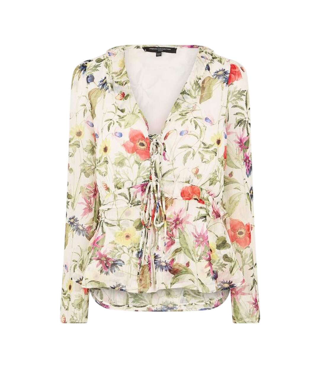 Womens/ladies Monica Long-sleeved Blouse White Multicoloured French Connection-2
