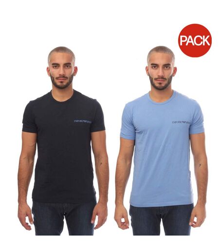 Pack Of 2  Mens T-shirt  Black Blue Emporio Armani