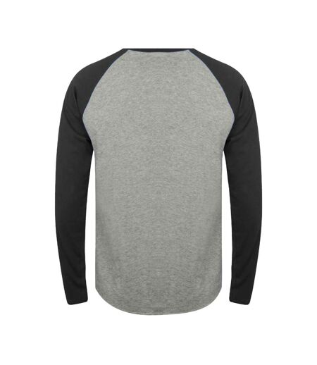 Tee Jays T-shirt de baseball à manches longues pour hommes (Gris chiné / noir) - UTPC3419