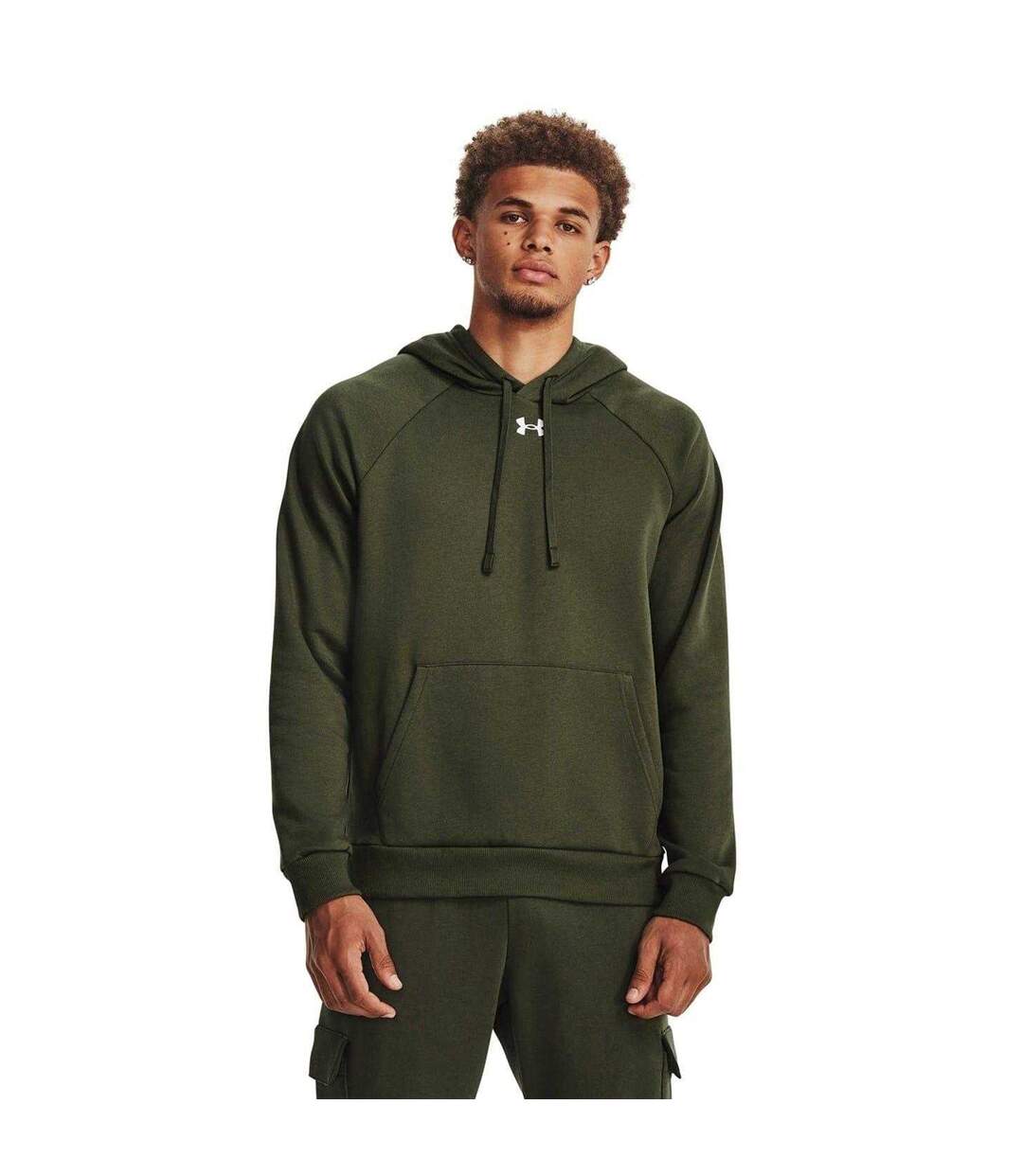 Sweat À Capuche Homme Bleu Marine Blanc Under Armour-4