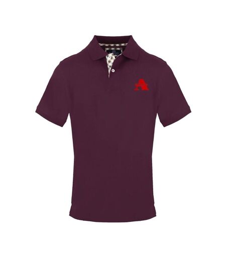 Mens Collared Short-sleeved Polo Shirt Red Aquascutum