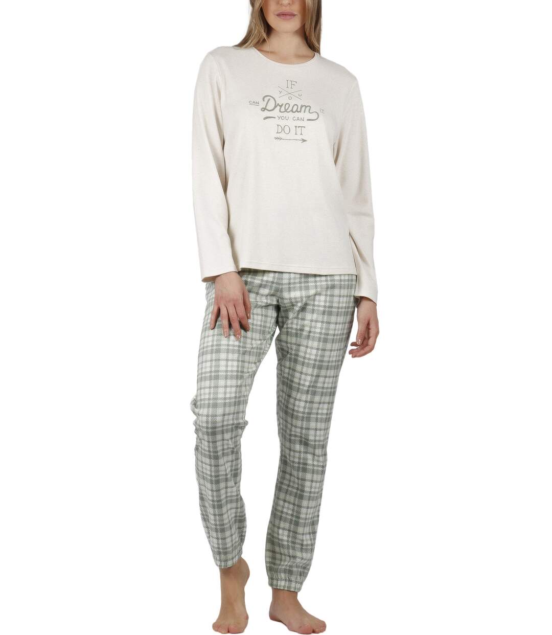 Pyjama tenue d'intérieur pantalon top manches longues If You Dream Admas-1