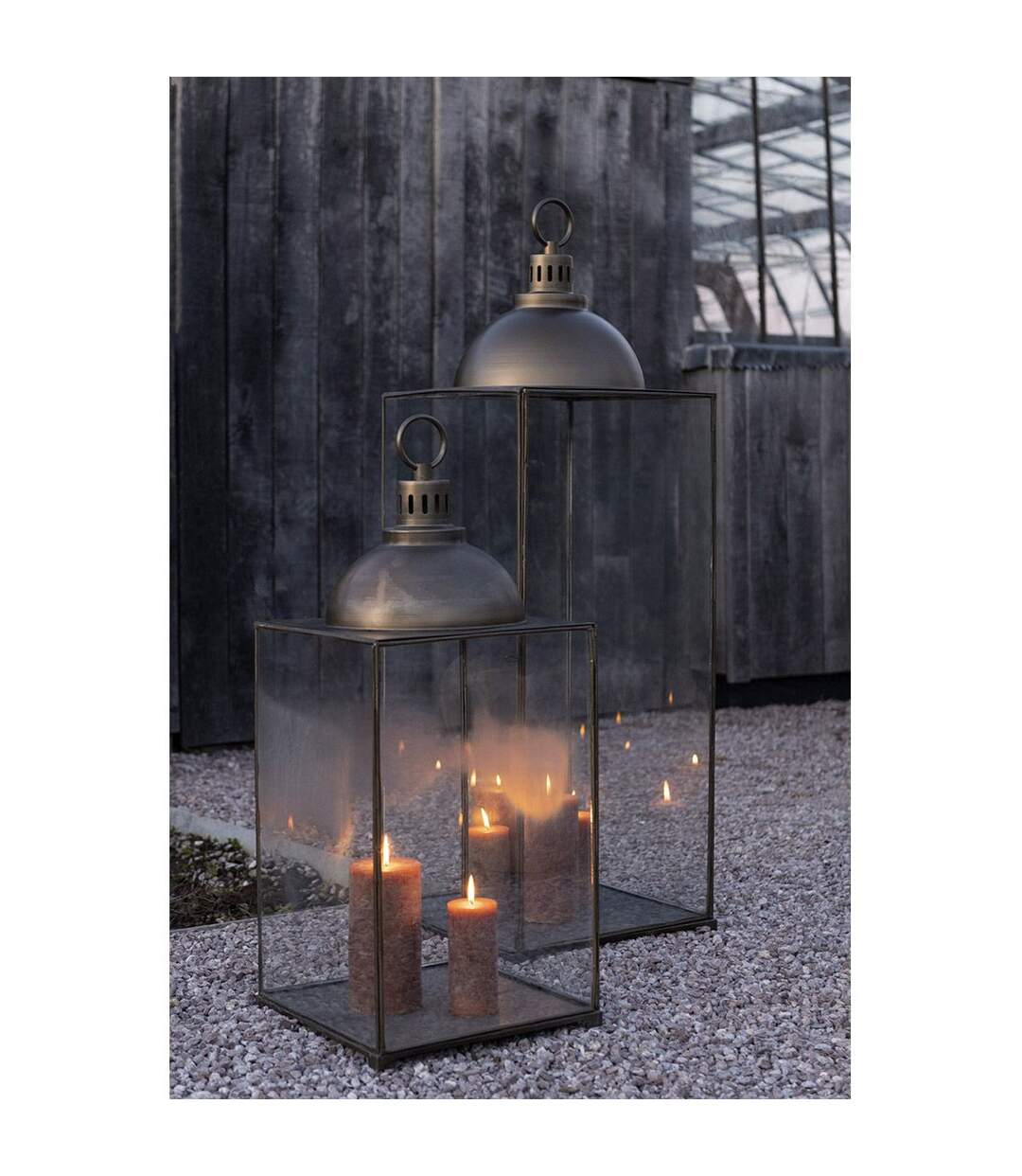 Lanterne Design en Verre Hagrid 85cm Bronze-4