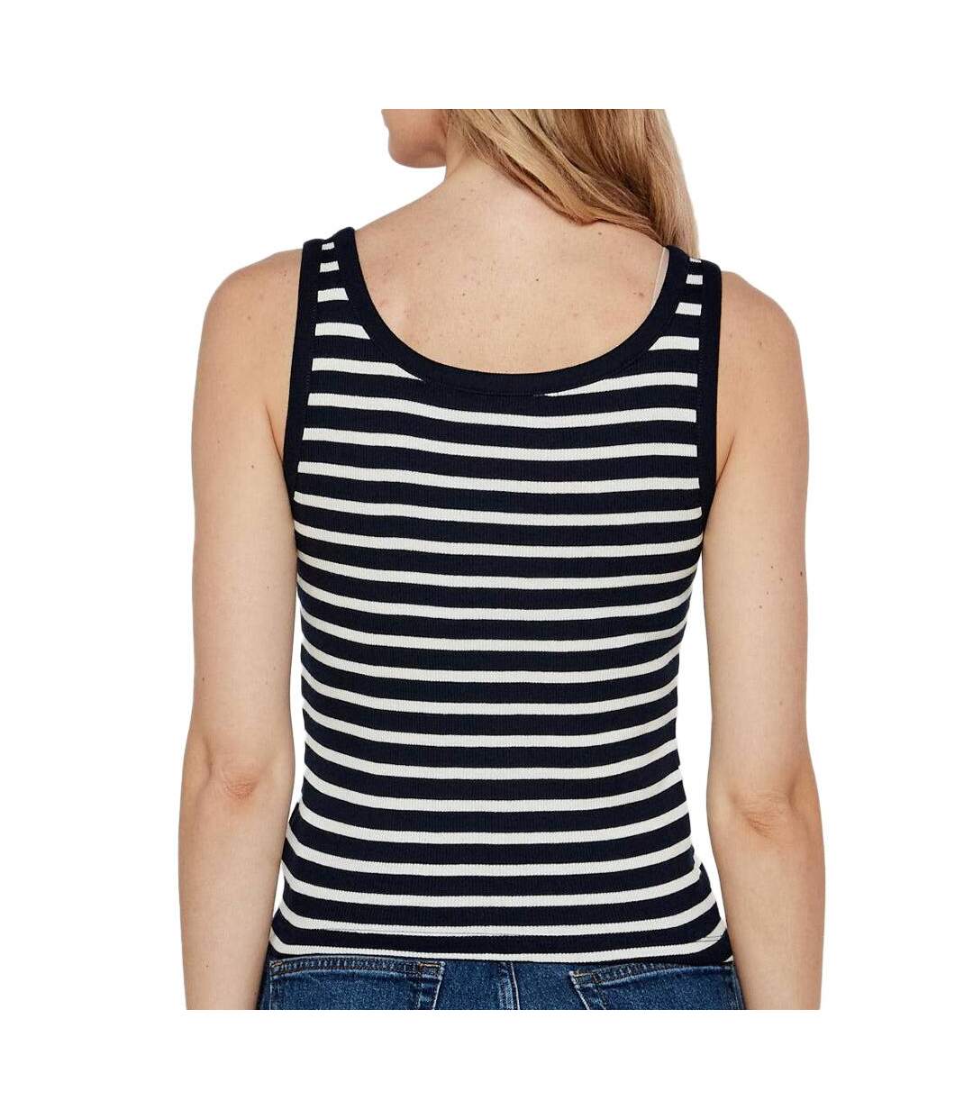Débardeur à rayures marine femme tommy hilfiger tjw slim button tank - l-2