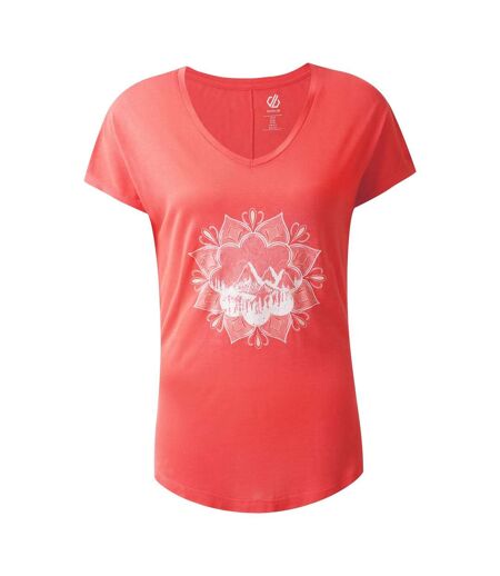 T-shirt Motif/style Fleurs Serene Femme Pêche Foncée Dare 2B